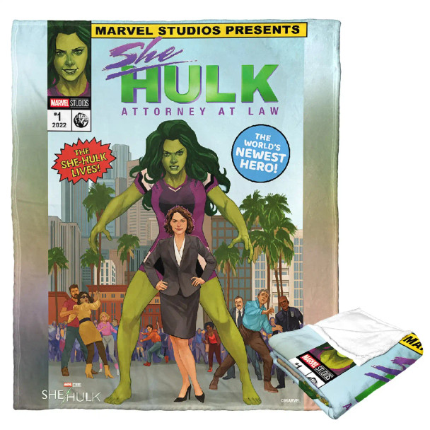 Marvel She Hulk Comic Cover Silk Touch Throw Blanket