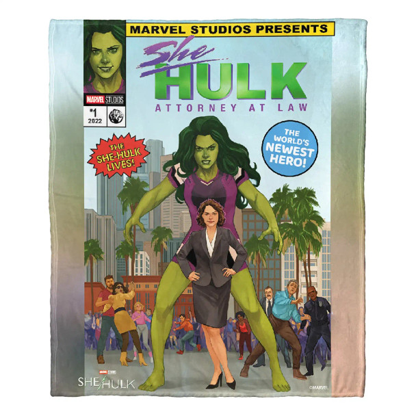 Marvel She Hulk Comic Cover Silk Touch Throw Blanket