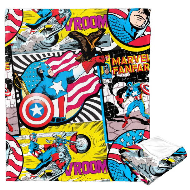 Marvel Captain America Captain Badge Silk Touch Throw Blanket