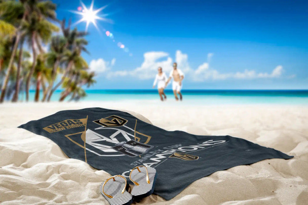 NHL Vegas Golden Knights 2023 Stanley Cup Champions Trick Play Beach Towel NHL Vegas Golden Knights 2023 Stanley Cup Champions Trick Play Beach Towel