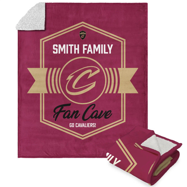 NBA Cleveland Cavaliers Dominion Personalized Silk Touch Sherpa Throw Blanket
