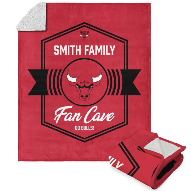 NBA Chicago Bulls Dominion Personalized Silk Touch Sherpa Throw Blanket