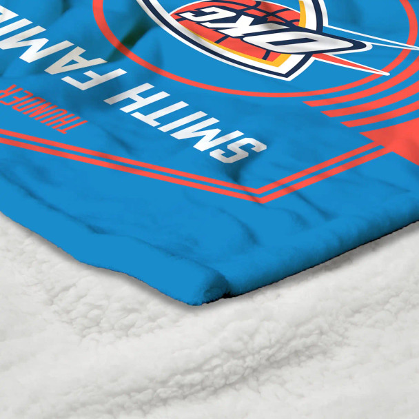 NBA Oklahoma City Thunder Dominion Personalized Silk Touch Sherpa Throw Blanket