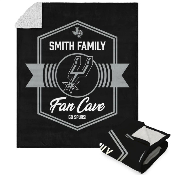 NBA San Antonio Spurs Dominion Personalized Silk Touch Sherpa Throw Blanket