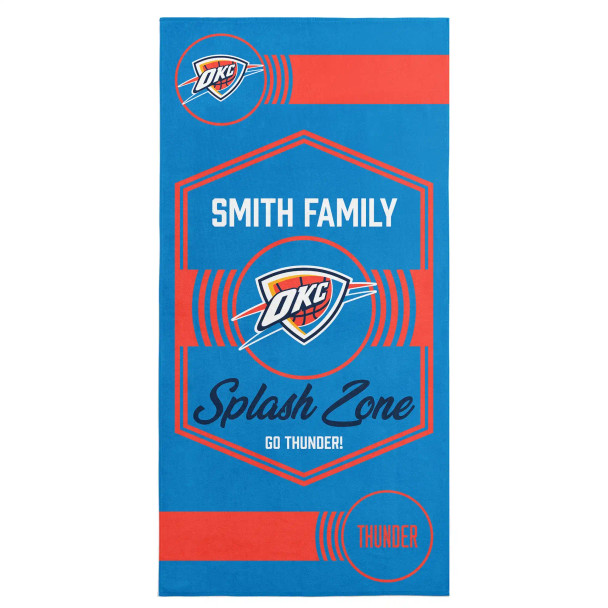 NBA Oklahoma City Thunder Dominion Personalized Beach Towel