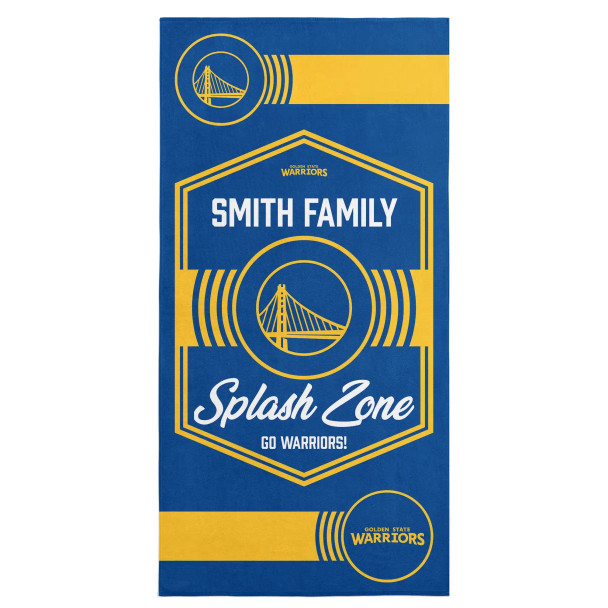 NBA Golden State Warriors Dominion Personalized Beach Towel