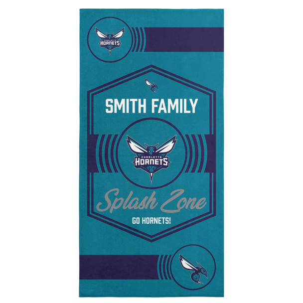 NBA Charlotte Hornets Dominion Personalized Beach Towel