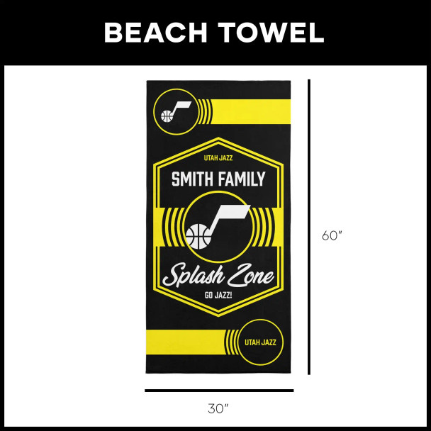 NBA Utah Jazz Dominion Personalized Beach Towel