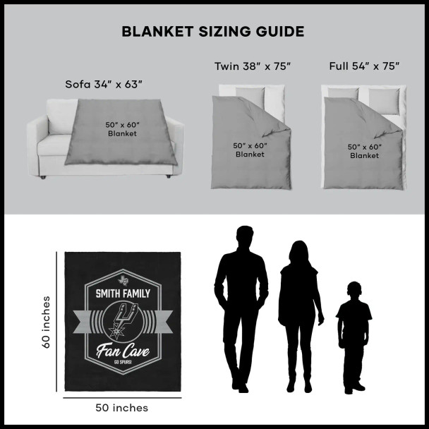 NBA San Antonio Spurs Dominion Personalized Silk Touch Throw Blanket