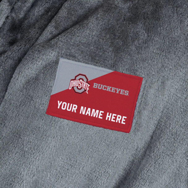 NCAA Ohio State Buckeyes Men's L/XL Silk Touch Personalized Bath Robe (Charcoal)