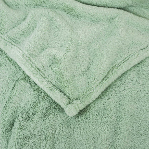 HGTV Super Luxe Faux Fur Throw Blanket Quietude 106 x 94 Inches