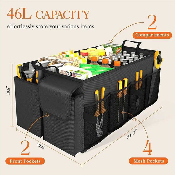 3P Experts Compact Foldable Trunk Organizer - Perfect for Car Storage, Travel, and Grocery Delivery