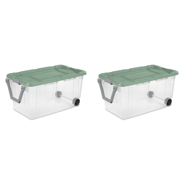 Extra Large 160 Quart Wheeled Storage Bins - Set of 2 for Home Organization