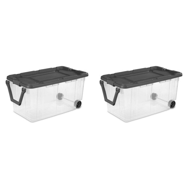 Extra Large 160 Quart Wheeled Storage Bins - Set of 2 for Home Organization