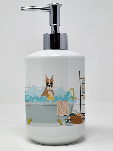 Fawn Boxer Ceramic Hand Soap Dispenser product image at NuMercy