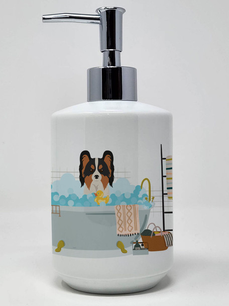 Tricolor Papillon Ceramic Hand Soap Dispenser product image at NuMercy