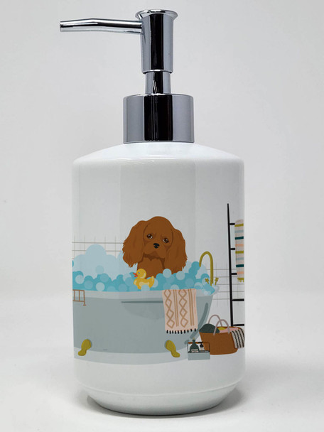 Ruby Cavalier Spaniel Ceramic Hand Soap Dispenser product image at NuMercy