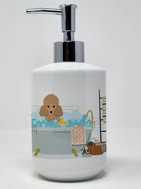 Toy Apricot Poodle Ceramic Hand Soap Dispenser product image at NuMercy