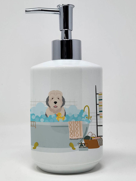 Old English Sheepdog Ceramic Hand Soap Dispenser product image at NuMercy