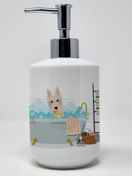 Wheaten Scottish Terrier Ceramic Hand Soap Dispenser product image at NuMercy