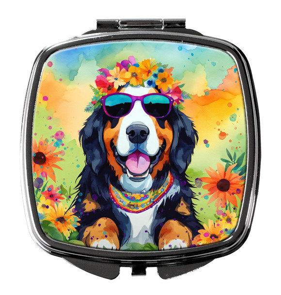 Bernese Mountain Dog Hippie Dawg Compact Decorative Travel Makeup Mirror DAC2458 product image at NuMercy