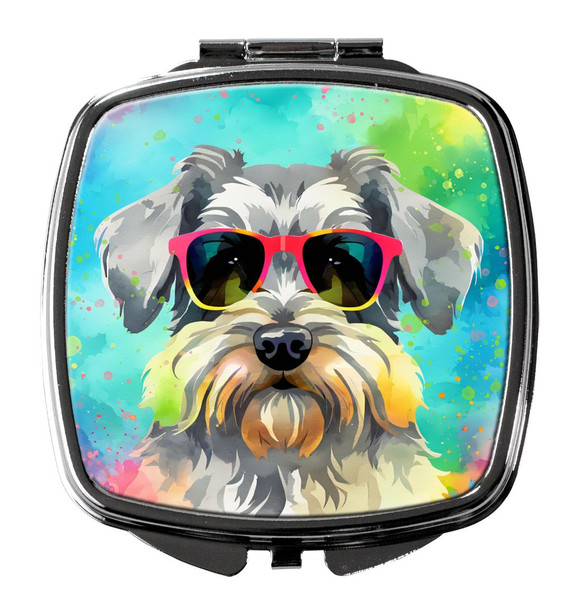 Schnauzer Hippie Dawg Compact Decorative Travel Makeup Mirror DAC2553 product image at NuMercy