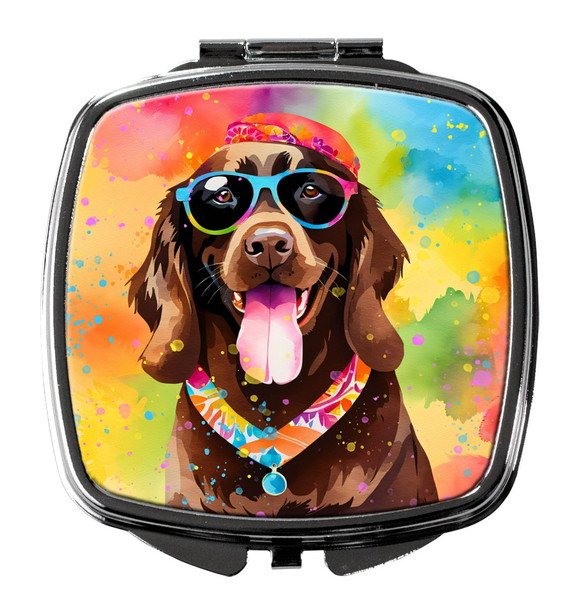 Chocolate Labrador Hippie Dawg Compact Decorative Travel Makeup Mirror DAC2526 product image at NuMercy