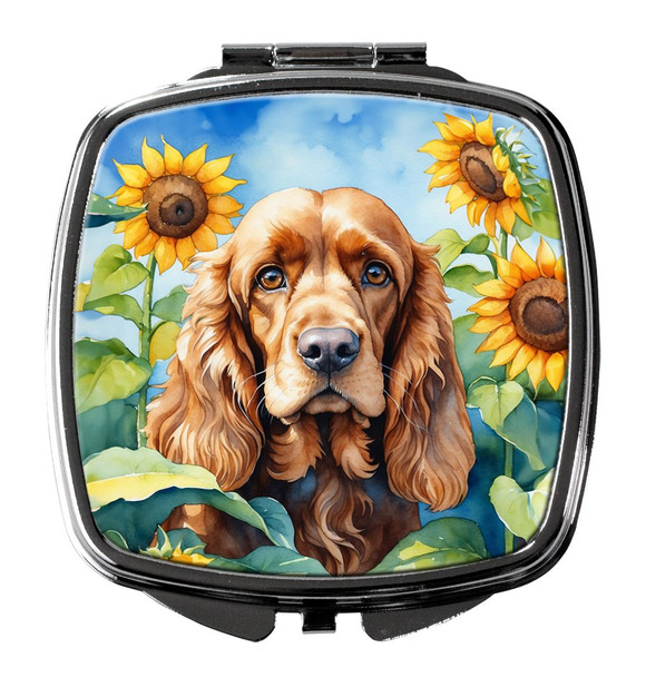 Cocker Spaniel in Sunflowers Compact Decorative Travel Makeup Mirror DAC6059 product image at NuMercy