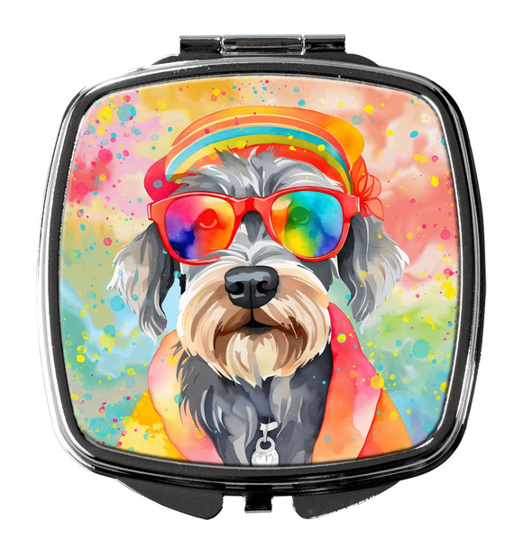 Schnauzer Hippie Dawg Compact Decorative Travel Makeup Mirror DAC2555 product image at NuMercy