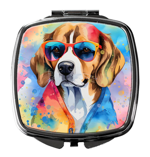 Beagle Hippie Dawg Compact Decorative Travel Makeup Mirror product image at NuMercy