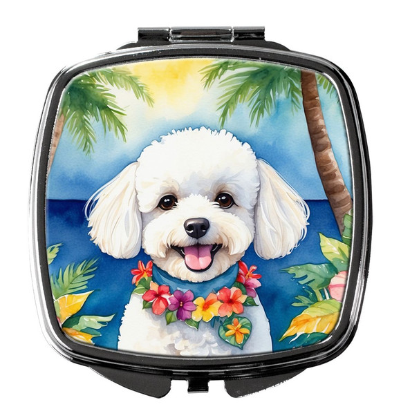Bichon Frise Luau Compact Decorative Travel Makeup Mirror DAC6372 product image at NuMercy