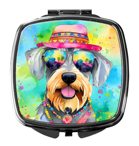 Schnauzer Hippie Dawg Compact Decorative Travel Makeup Mirror DAC2554 product image at NuMercy