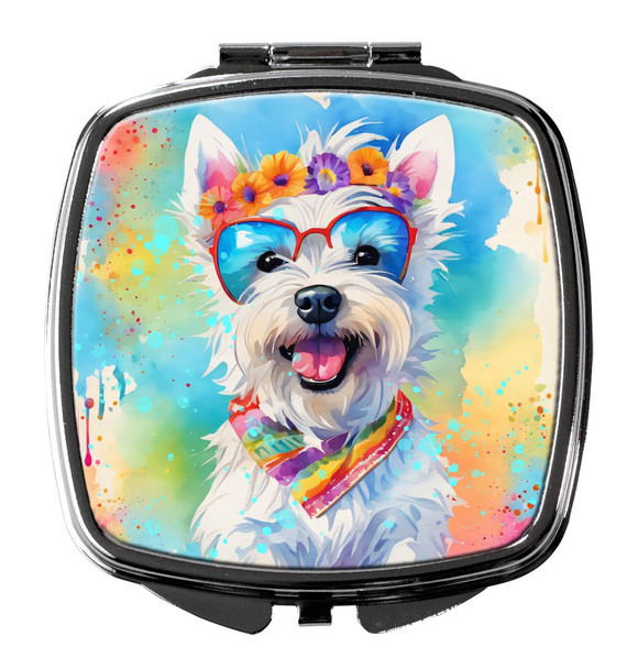 Westie Hippie Dawg Compact Decorative Travel Makeup Mirror DAC2569 product image at NuMercy