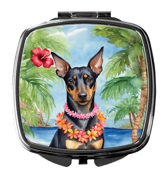 Manchester Terrier Luau Compact Decorative Travel Makeup Mirror product image at NuMercy