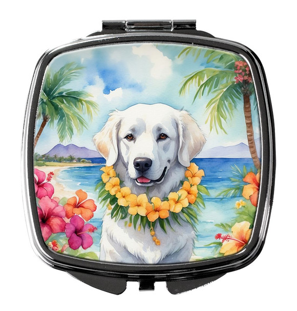 Kuvasz Luau Compact Decorative Travel Makeup Mirror product image at NuMercy