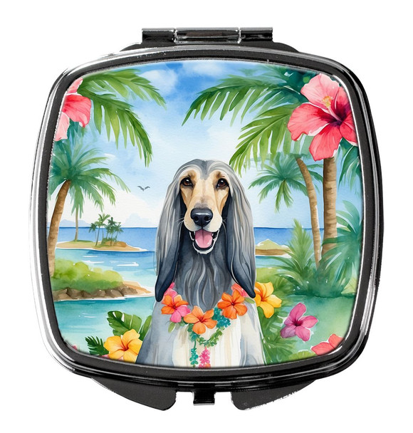 Afghan Hound Luau Compact Decorative Travel Makeup Mirror product image at NuMercy