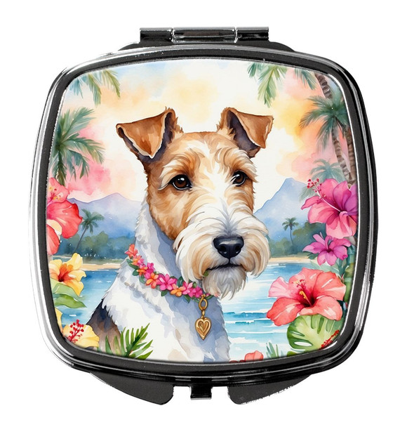 Fox Terrier Luau Compact Decorative Travel Makeup Mirror DAC6433 product image at NuMercy