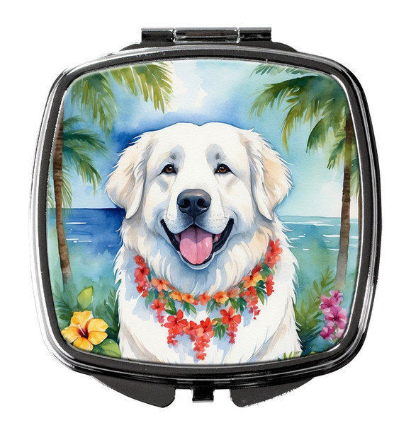 Great Pyrenees Luau Compact Decorative Travel Makeup Mirror product image at NuMercy