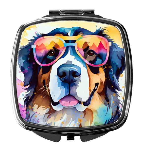 Bernese Mountain Dog Hippie Dawg Compact Decorative Travel Makeup Mirror DAC2460 product image at NuMercy