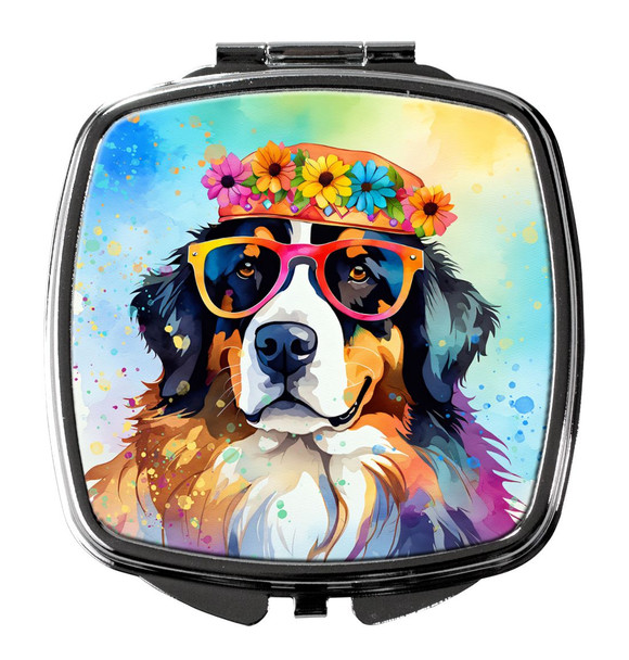 Bernese Mountain Dog Hippie Dawg Compact Decorative Travel Makeup Mirror DAC2461 product image at NuMercy