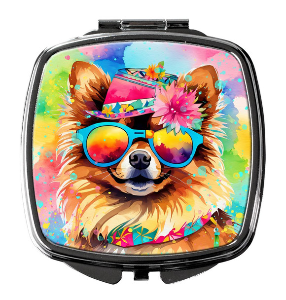 Pomeranian Hippie Dawg Compact Decorative Travel Makeup Mirror DAC2538 product image at NuMercy