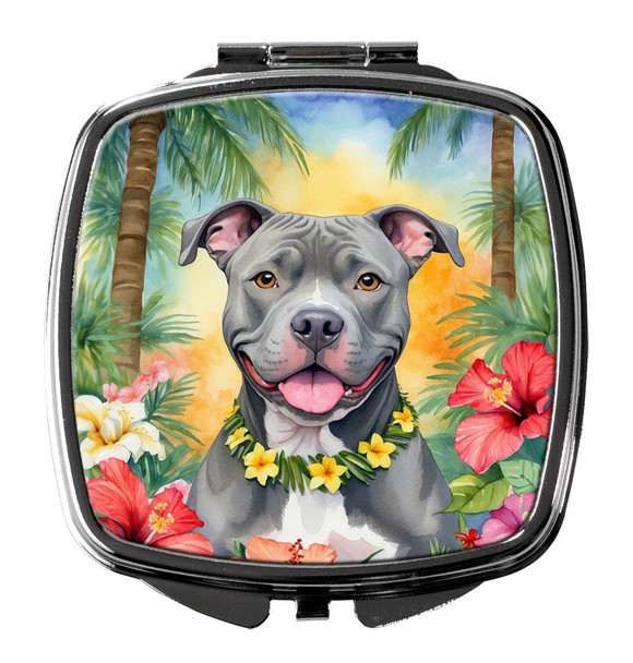 Pit Bull Terrier Luau Compact Decorative Travel Makeup Mirror DAC6491 product image at NuMercy