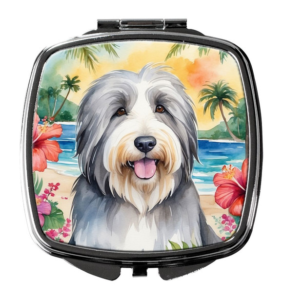 Bearded Collie Luau Compact Decorative Travel Makeup Mirror product image at NuMercy