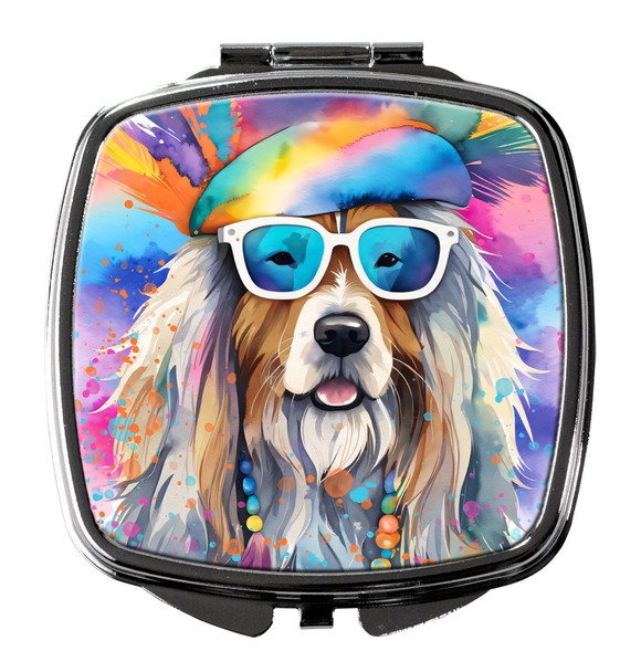 Bearded Collie Hippie Dawg Compact Decorative Travel Makeup Mirror DAC2456 product image at NuMercy