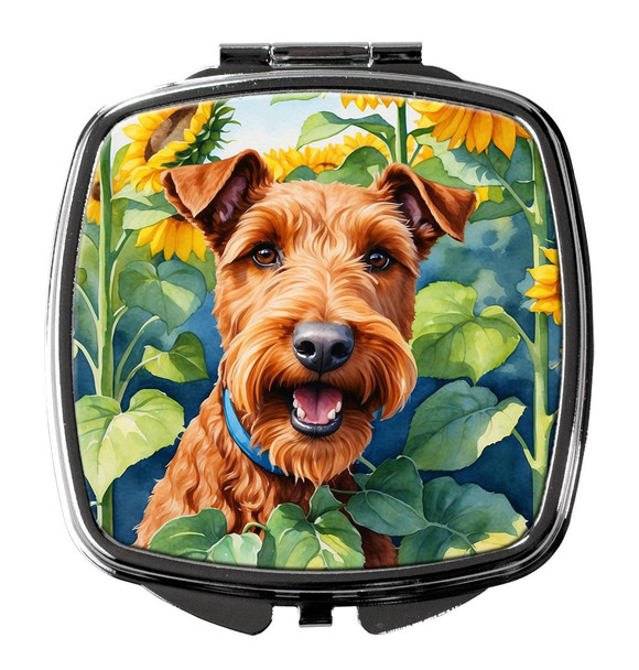Irish Terrier in Sunflowers Compact Decorative Travel Makeup Mirror product image at NuMercy