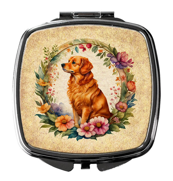 Nova Scotia Duck Tolling Retriever and Flowers Compact Decorative Travel Makeup Mirror product image at NuMercy