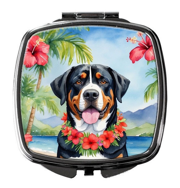Greater Swiss Mountain Dog Luau Compact Decorative Travel Makeup Mirror product image at NuMercy