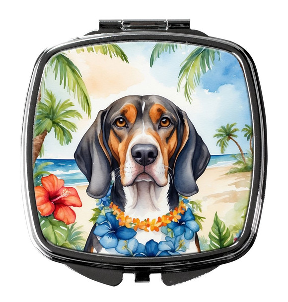 American English Coonhound Luau Compact Decorative Travel Makeup Mirror product image at NuMercy