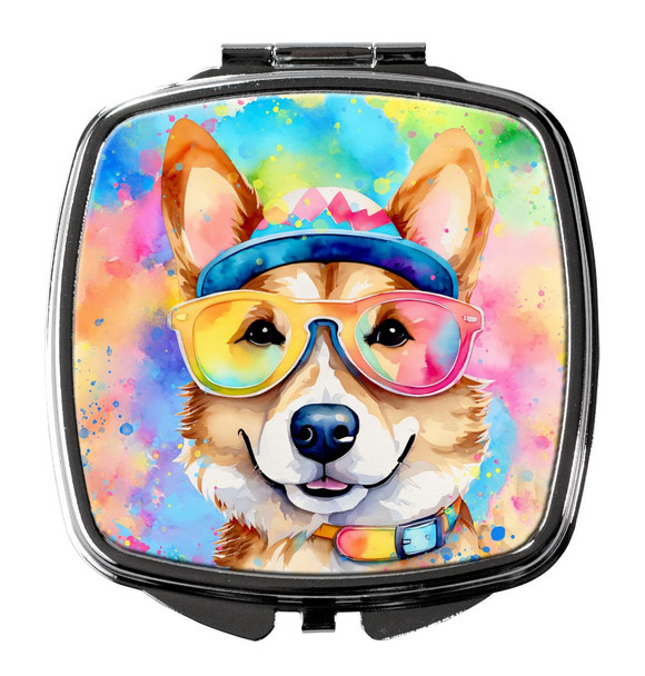 Corgi Hippie Dawg Compact Decorative Travel Makeup Mirror DAC2495 product image at NuMercy