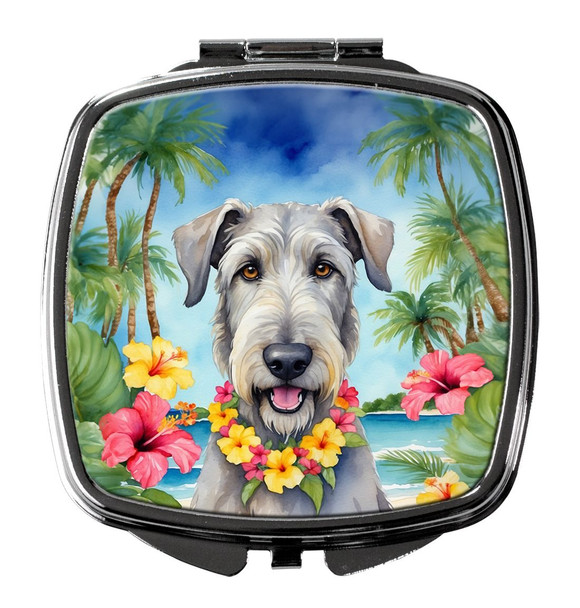 Irish Wolfhound Luau Compact Decorative Travel Makeup Mirror product image at NuMercy